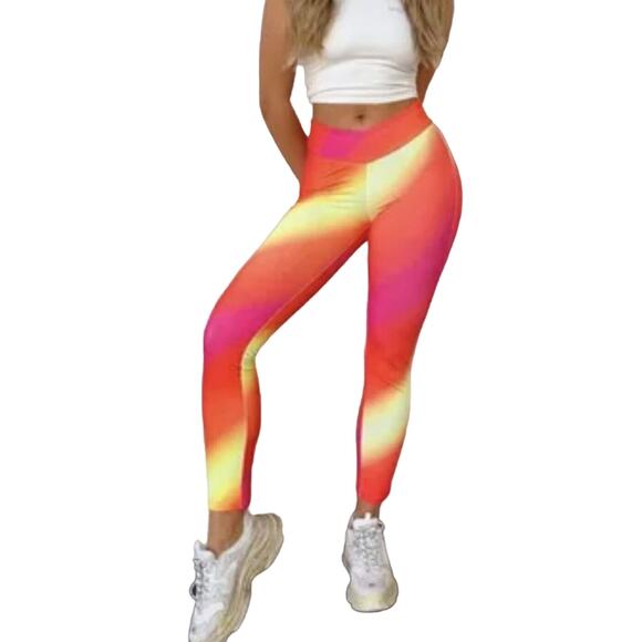 I.AM.GIA Hali Pant Womens XS Spray Multicolor Legging Bodycon Side Zip Retro - Picture 1 of 15